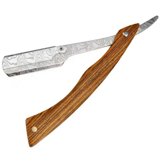 Professional Razor with Wooden Handle and Protective Leather Bag
