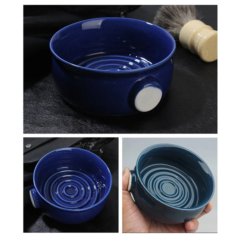 Ceramic Shaving Soap Mug with Wide Rim