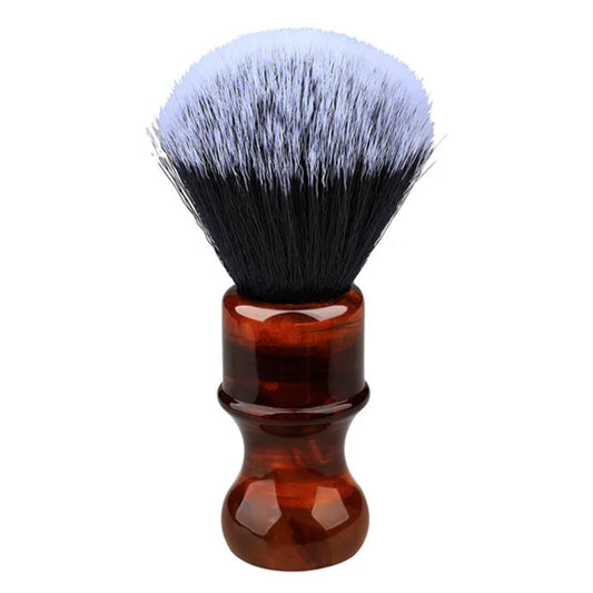 Professional shaving brush with amber resin handle