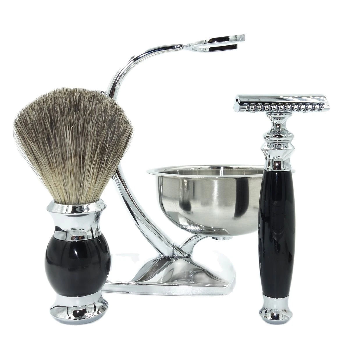 Luxury Shaving Set with Double Edge Safety Razor, Badger Brush, and Soap Bowl