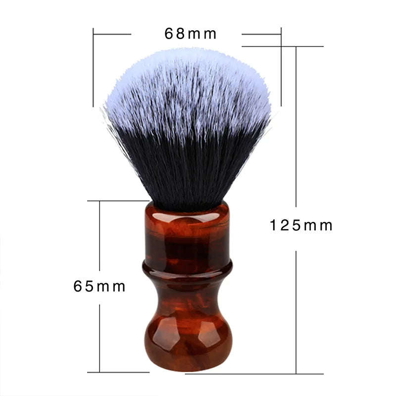 Professional shaving brush with amber resin handle