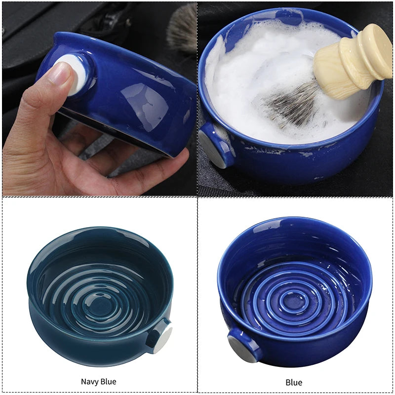 Ceramic Shaving Soap Mug with Wide Rim