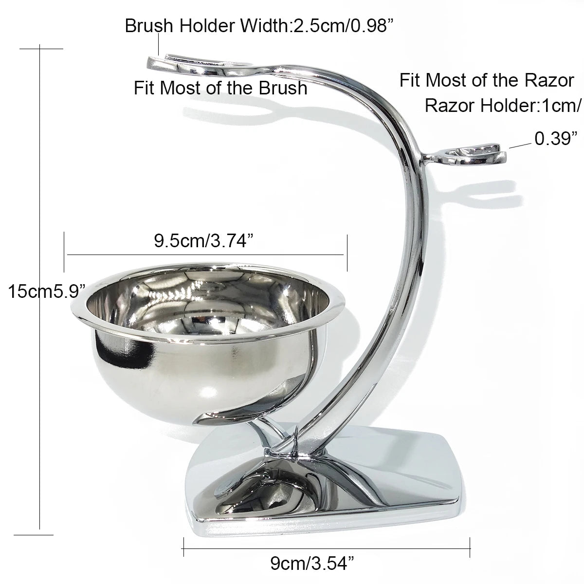 Elegant stainless steel razor stand with integrated bowl
