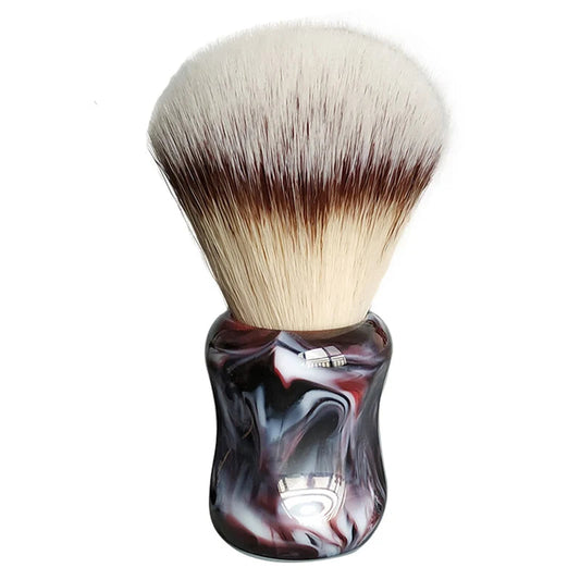Elegant shaving brush with a marbled resin handle
