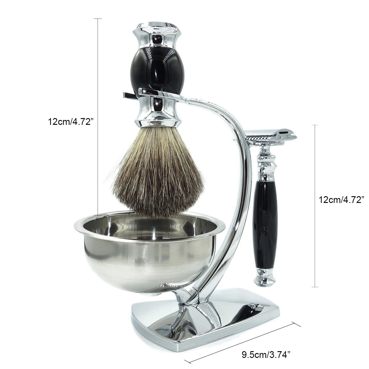 Luxury Shaving Set with Double Edge Safety Razor, Badger Brush, and Soap Bowl