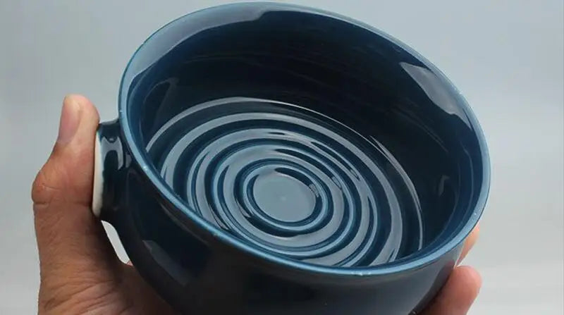 Ceramic Shaving Soap Mug with Wide Rim