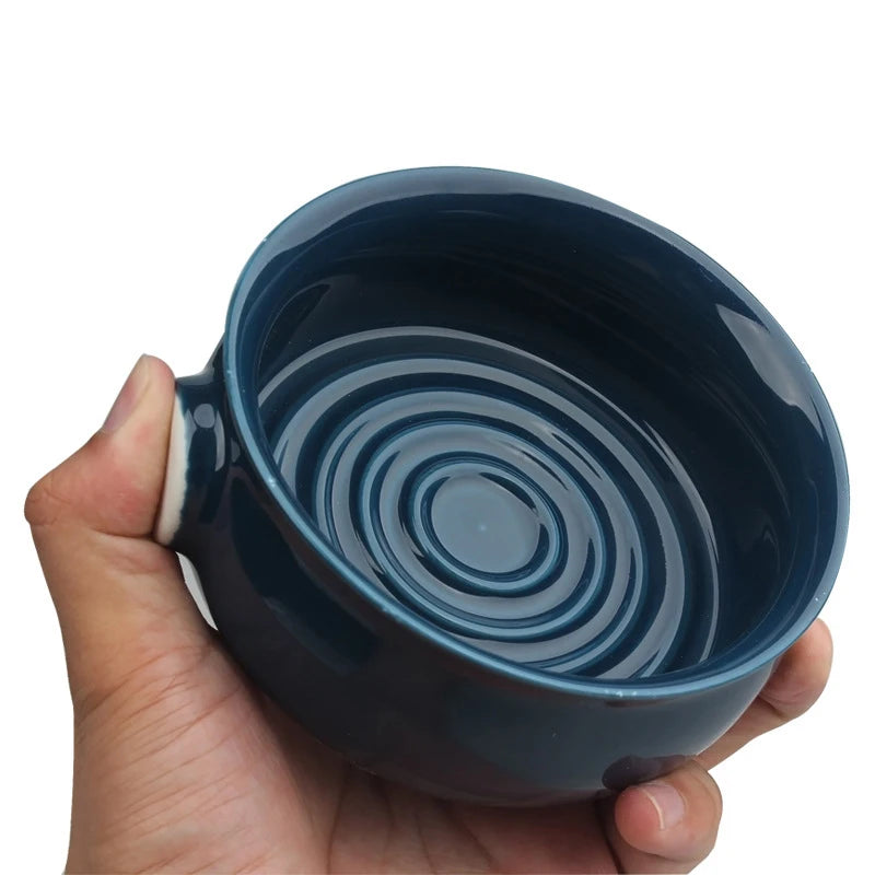 Ceramic Shaving Soap Mug with Wide Rim