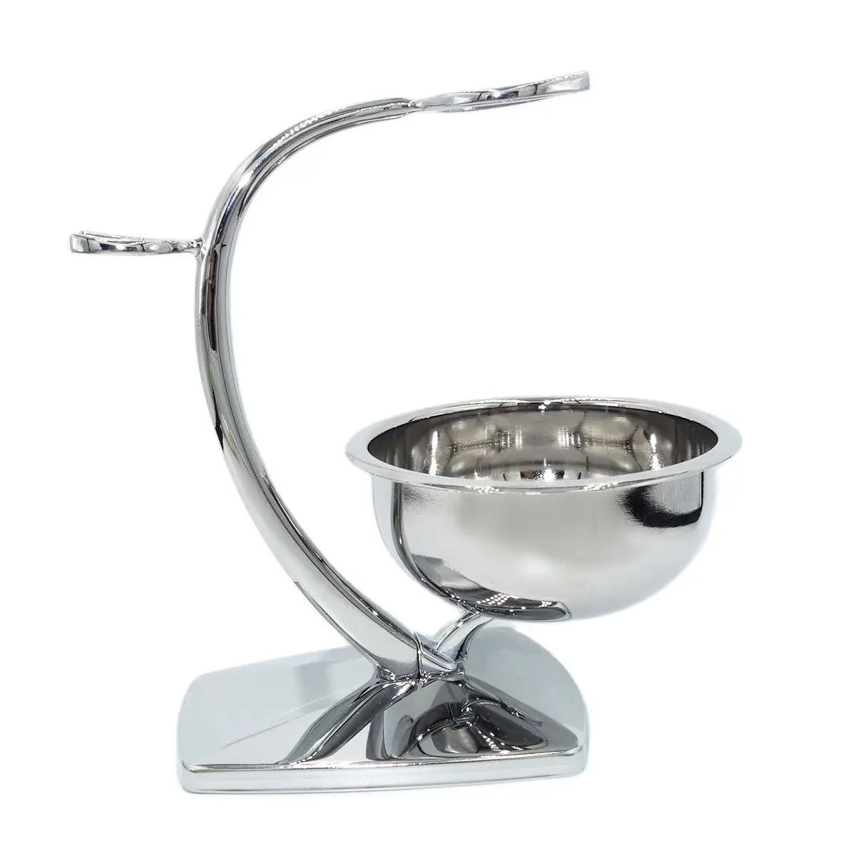 Elegant stainless steel razor stand with integrated bowl