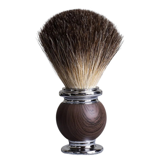 High-Quality Shaving Brush with Badger Hair Bristles and Wooden Handle