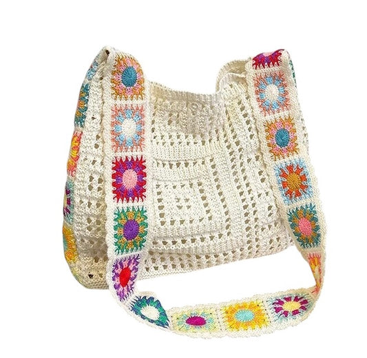 Lightweight Handmade Granny Square Bag