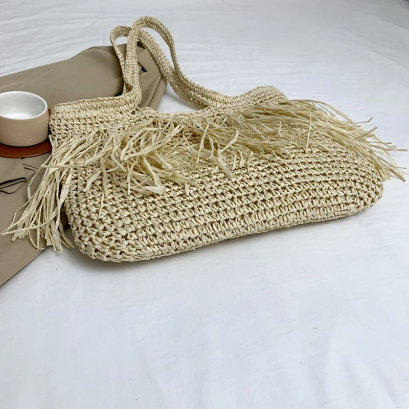 Summer Vibes Handwoven Straw Bag