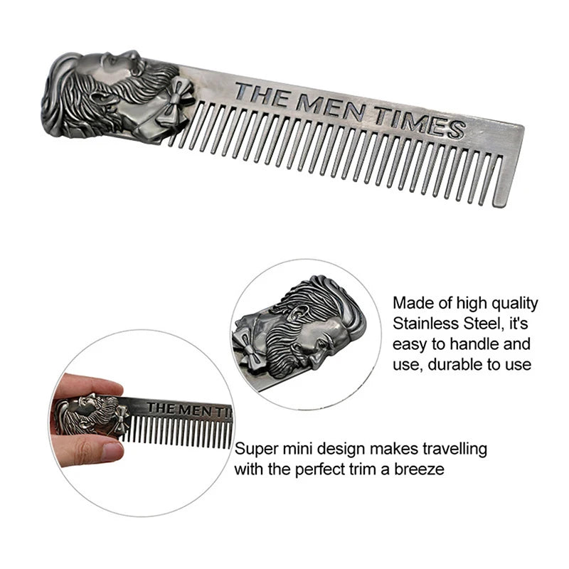 Barber and Hair Comb in Stainless Steel