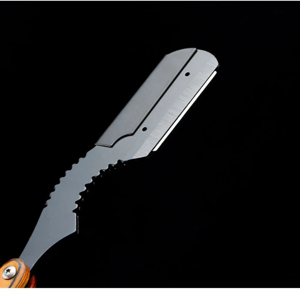 Classic Razor with Handcrafted Wooden Handle and Steel Blade