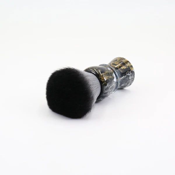 Luxury Shaving Brush with Black and Gold Marble Resin Handle