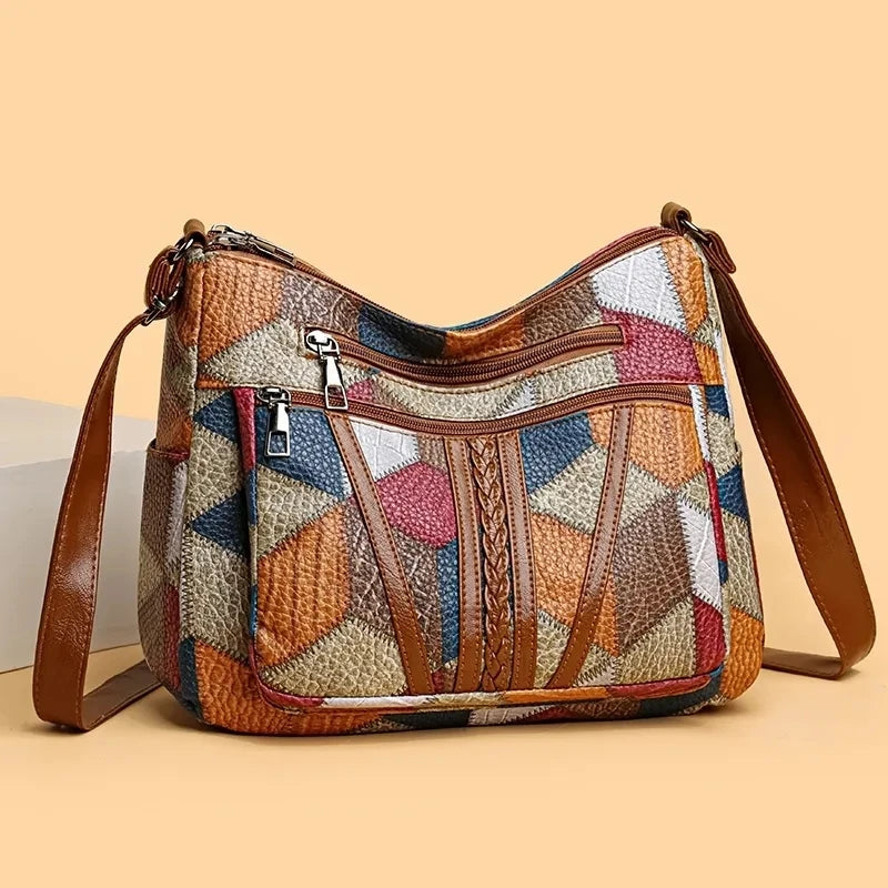 Colorful Geometric Shoulder Bag for Women