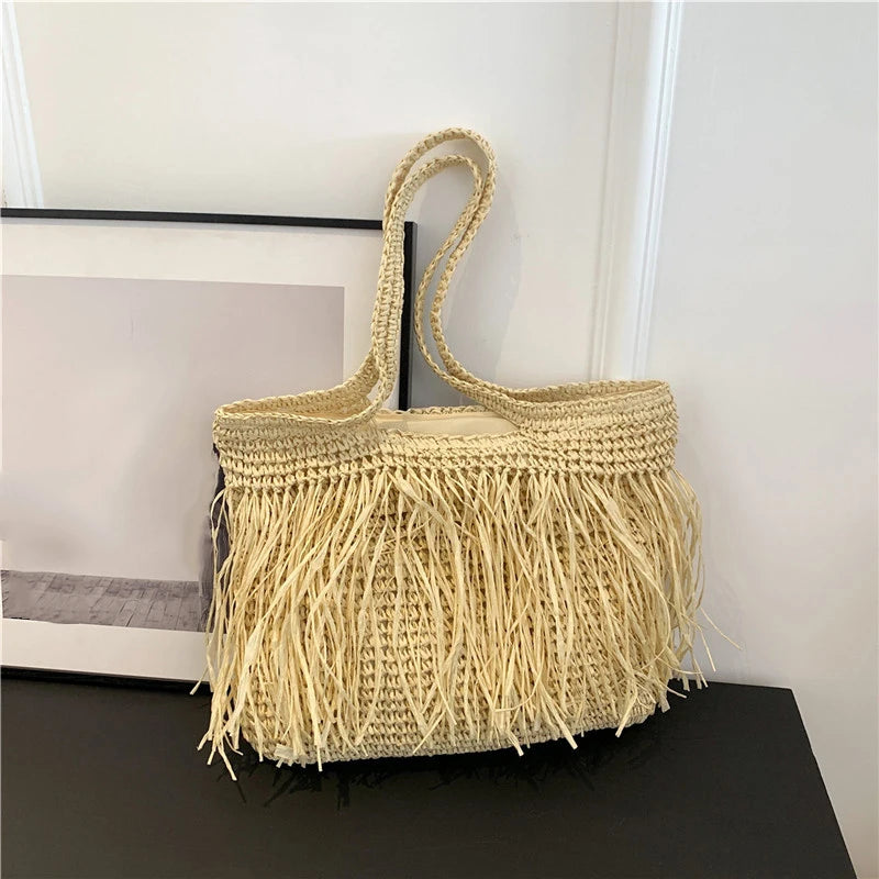 Summer Vibes Handwoven Straw Bag