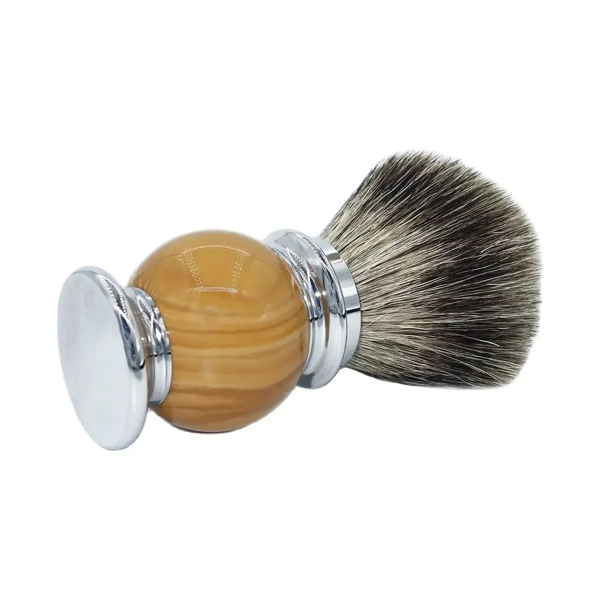 Elegant Shaving Brush with Soft Badger Hair Bristles and Glossy Resin Handle