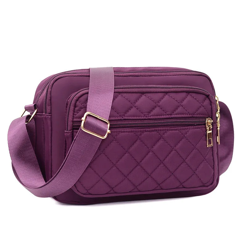 Quilted Waterproof Travel Shoulder Bag for Women