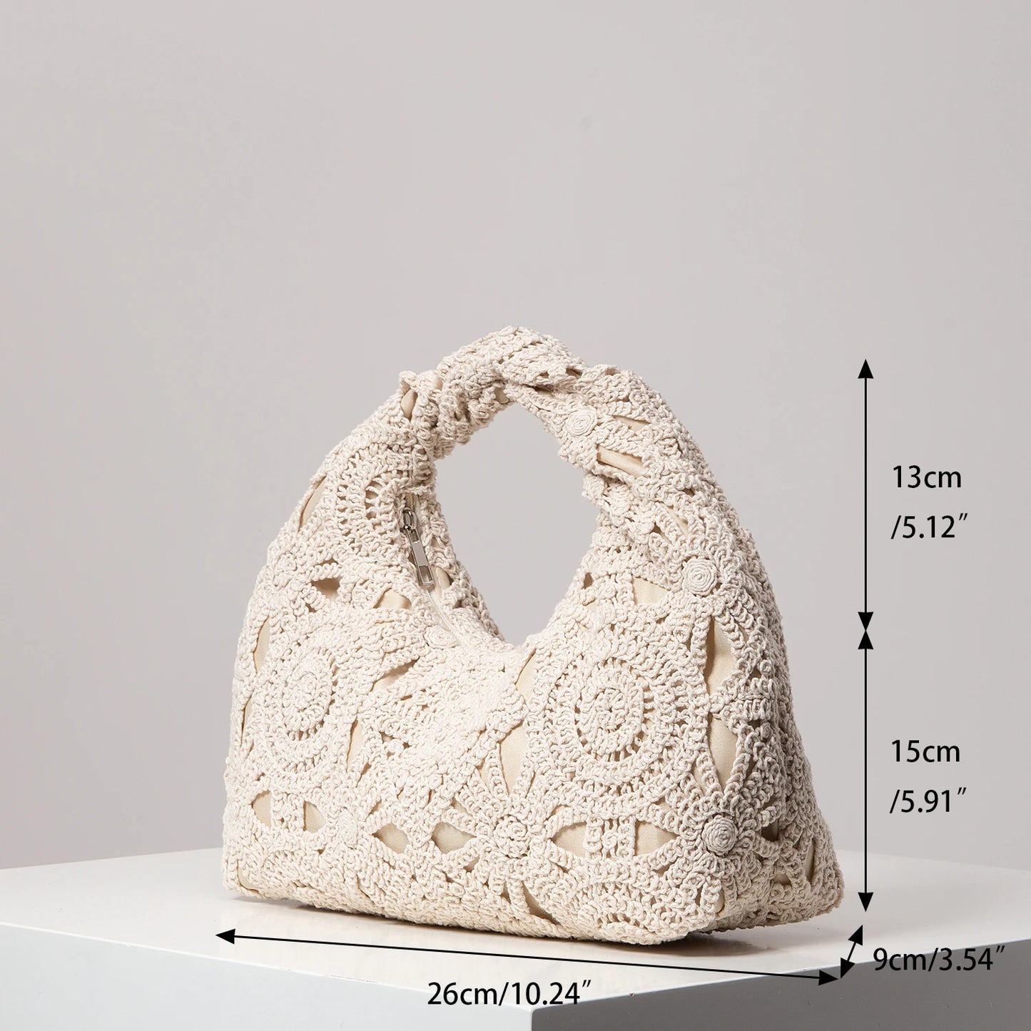 Handmade Shoulder Bag with Braided Handle