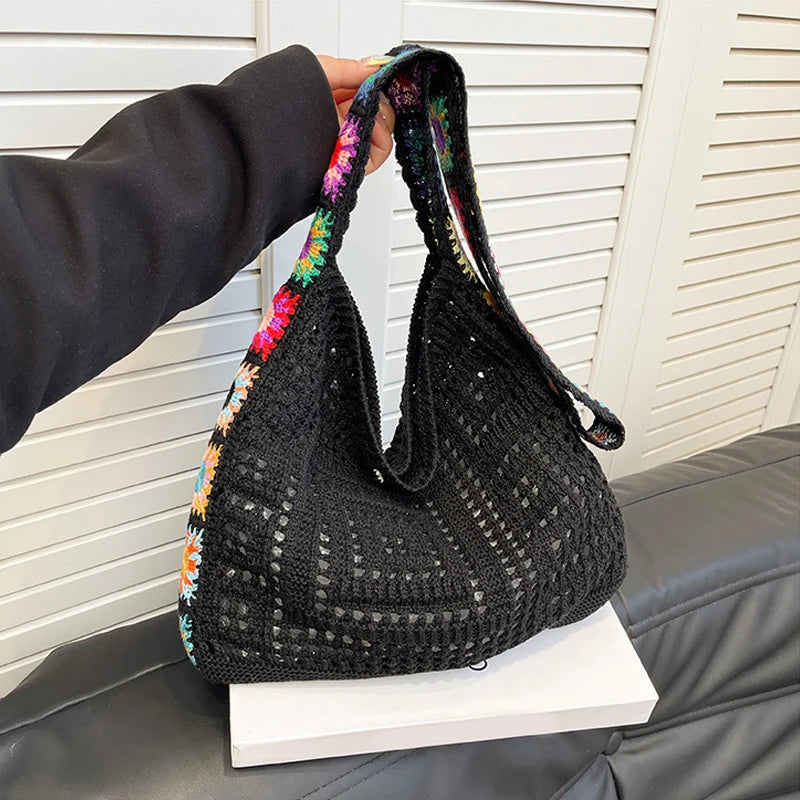 Lightweight Handmade Granny Square Bag