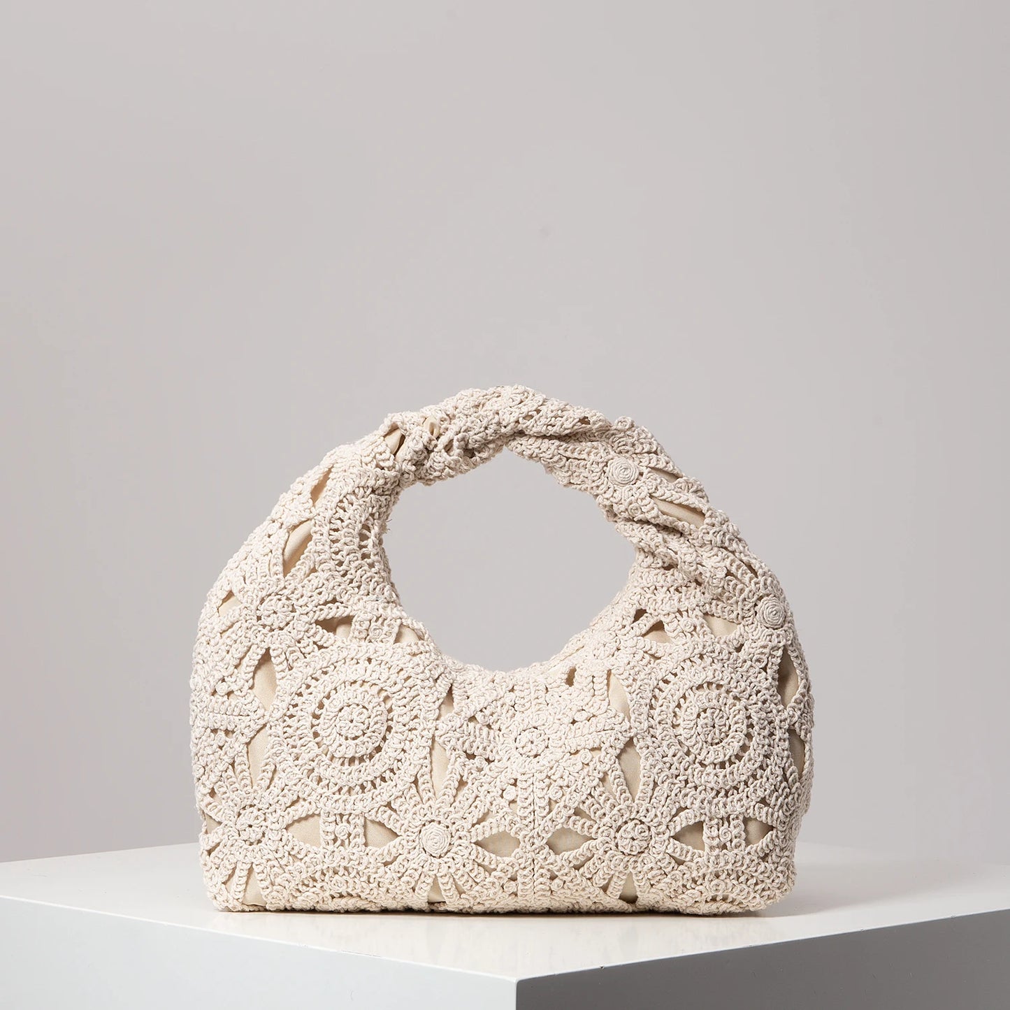 Handmade Shoulder Bag with Braided Handle
