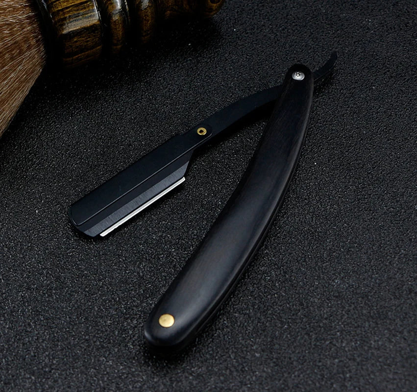 Classic and Elegant Black Straight Razor for Men