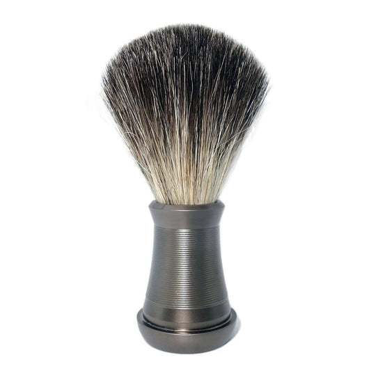 Pure Badger Hair Shaving Brush with Gunmetal Metal Handle