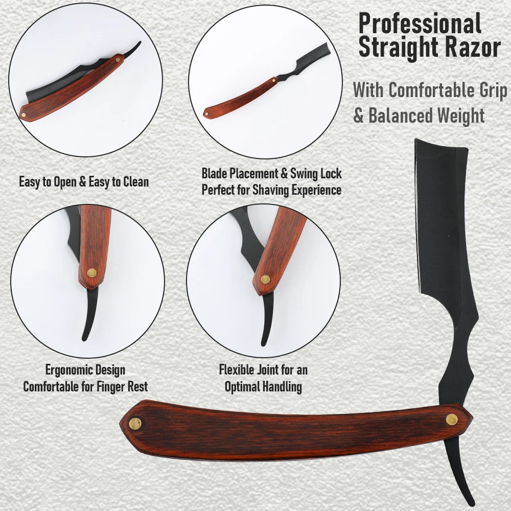 Professional Men's Barber Shaver - Straight Edge Beard Care