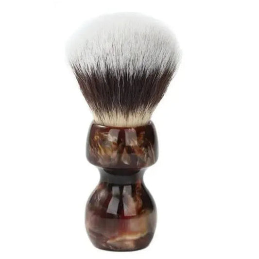 Handcrafted Shaving Brush with Glossy Marble Resin Handle