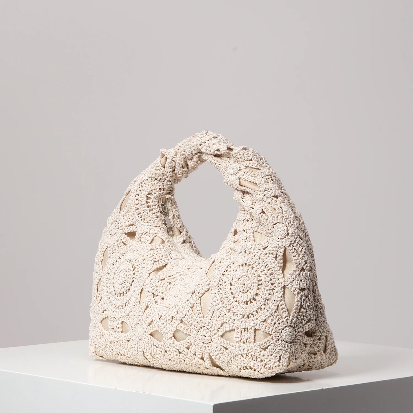 Handmade Shoulder Bag with Braided Handle
