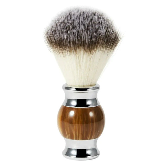 Professional Shaving Brush with Soft Bristles and Wooden & Steel Handle