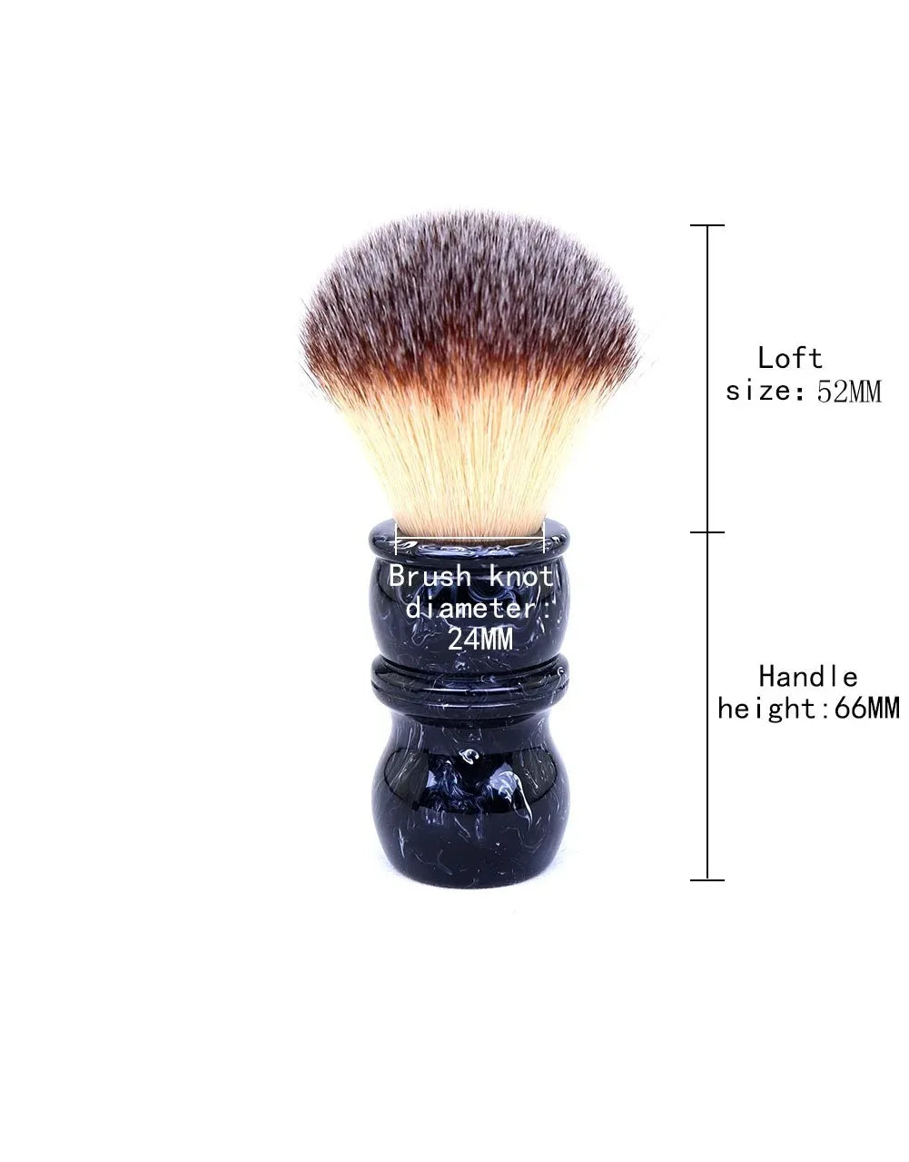 Handmade Shaving Brush with Dense Bristles and Stylish Gray & Blue Resin Handle