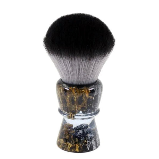 Luxury Shaving Brush with Black and Gold Marble Resin Handle