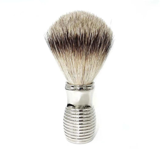 Professional Shaving Brush with Smooth Aluminum Handle and Soft Bristles