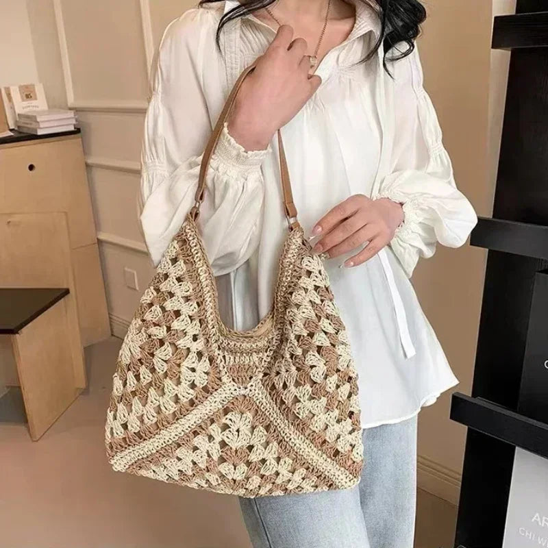 Casual Chic Crochet Shoulder Bag