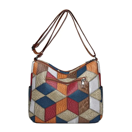 Colorful Geometric Shoulder Bag for Women