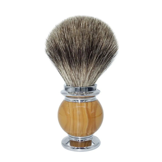 Elegant Shaving Brush with Soft Badger Hair Bristles and Glossy Resin Handle
