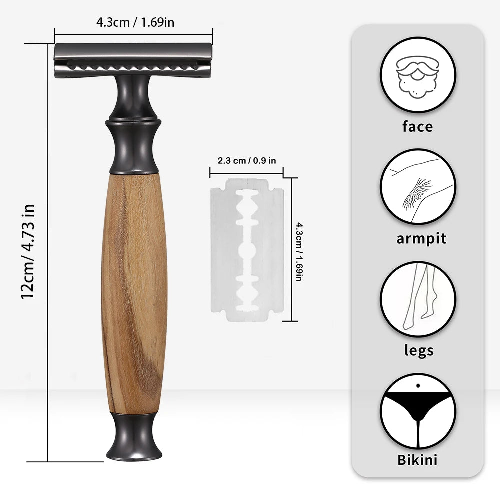 Traditional Wooden Safety Razor