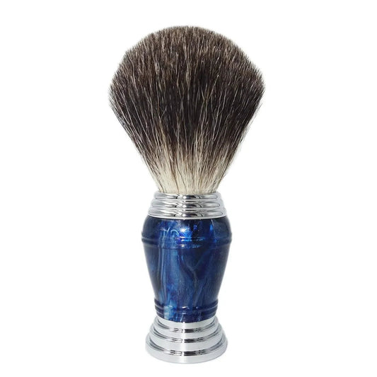 Professional Barber Shaving Brush with Blue Resin Handle and Badger Bristles