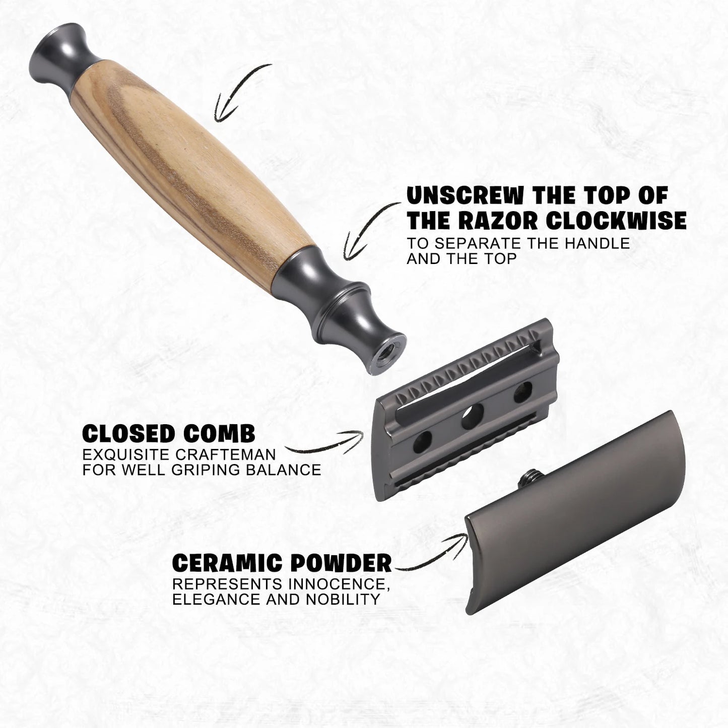 Traditional Wooden Safety Razor