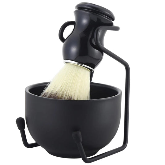 Men's Shaving Kit with Brush, Stainless Steel Bowl, and Stand