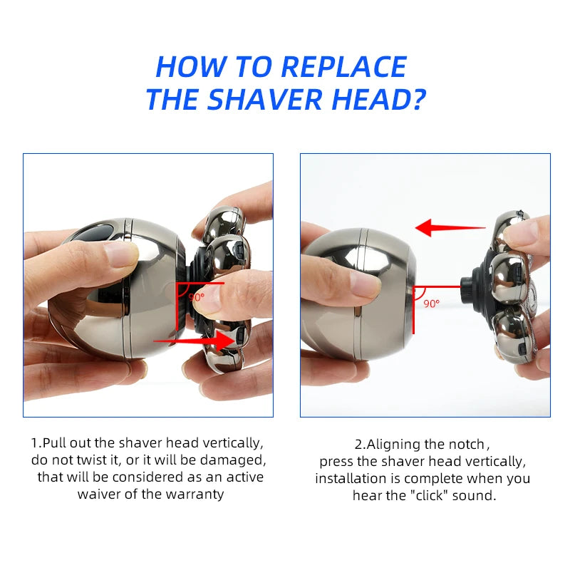 Men’s head shaver with 7 rotary heads