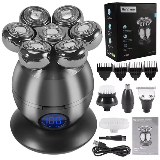 Men’s head shaver with 7 rotary heads
